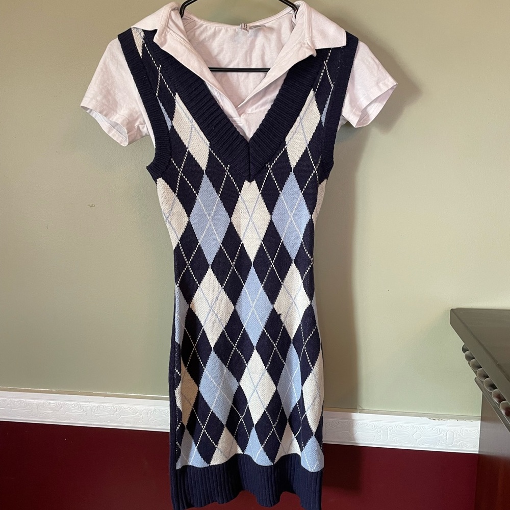 Knit Dress with Shirt